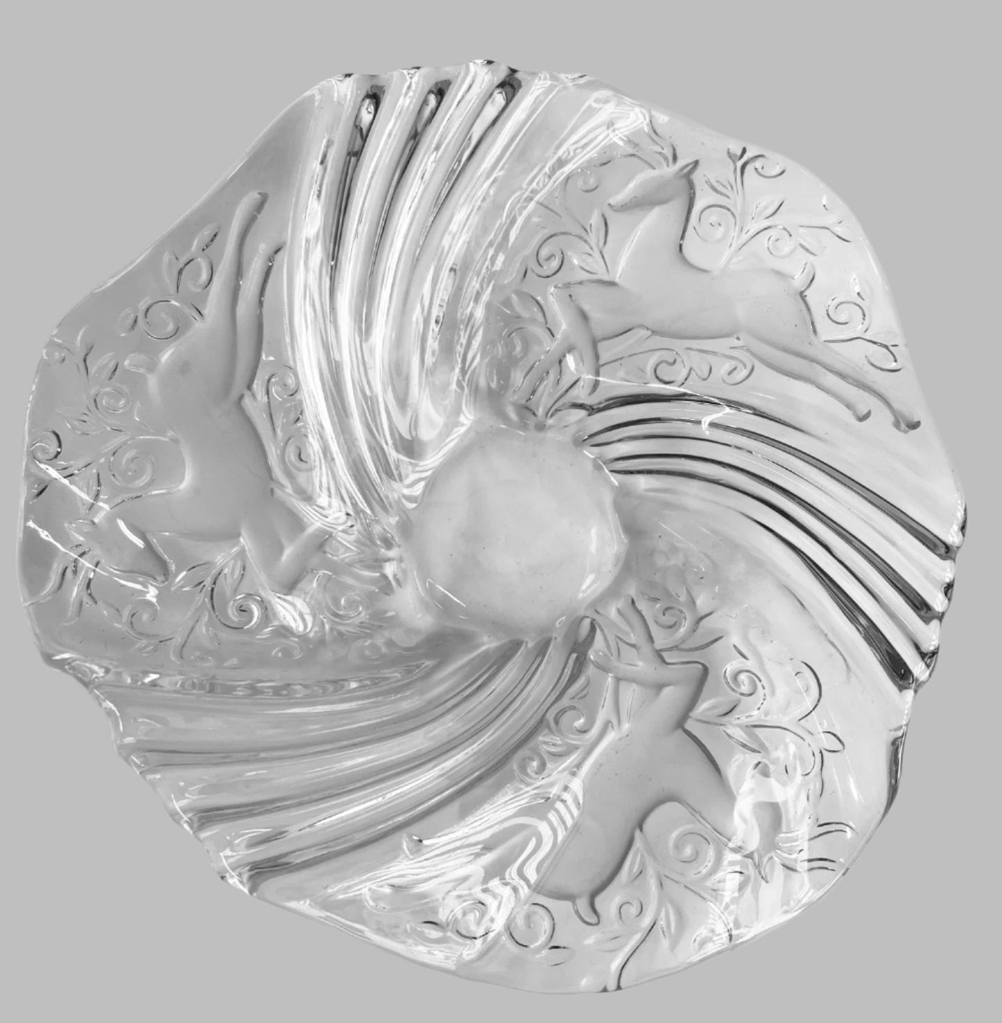 Mikasa Christmas Reindeer Glass Plate