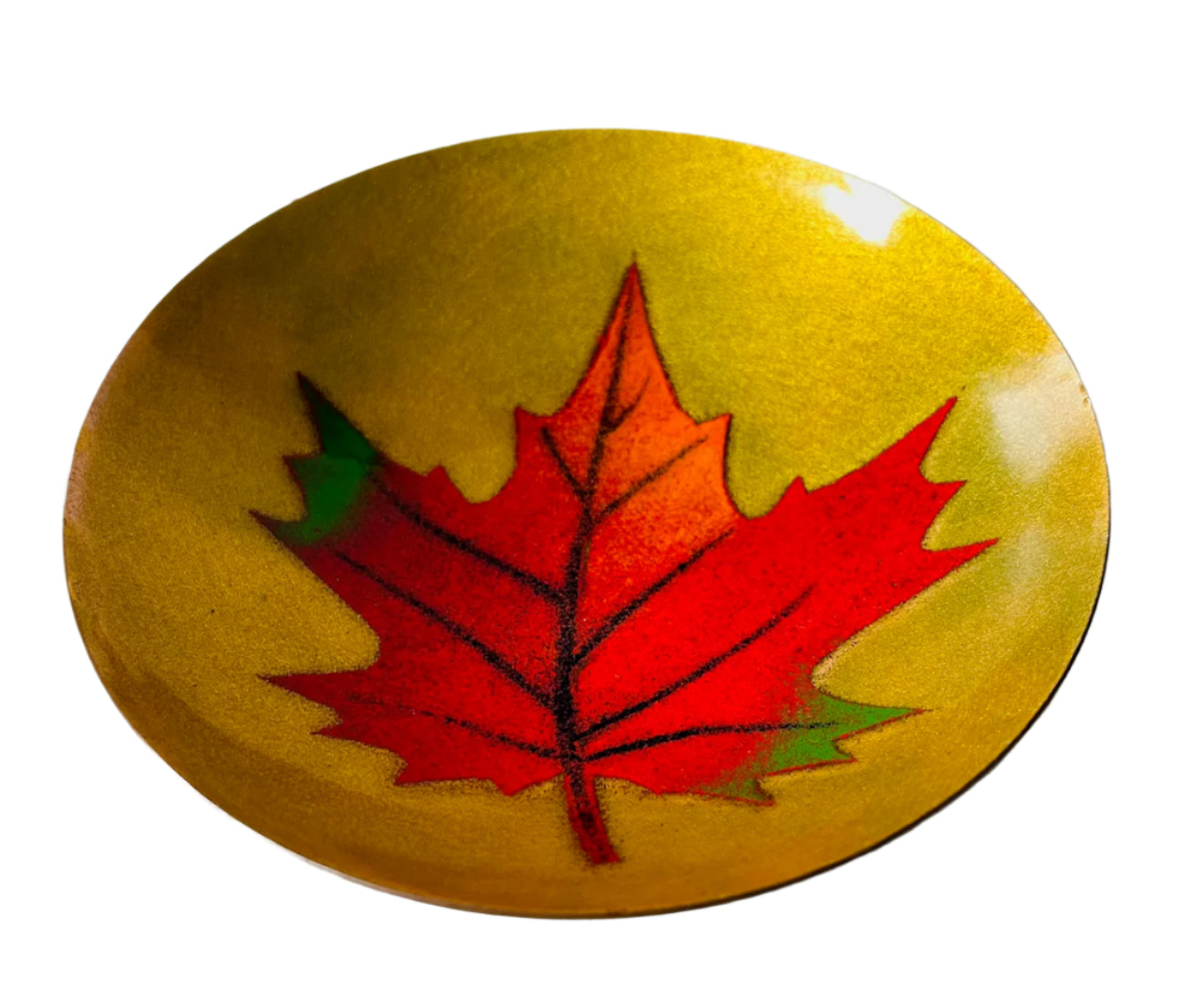 Oh Canada! Small Enamel Bowl With A Maple Leaf Design