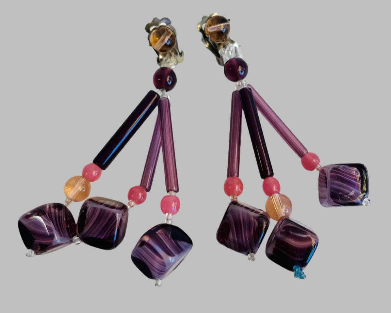Long Glass Earrings