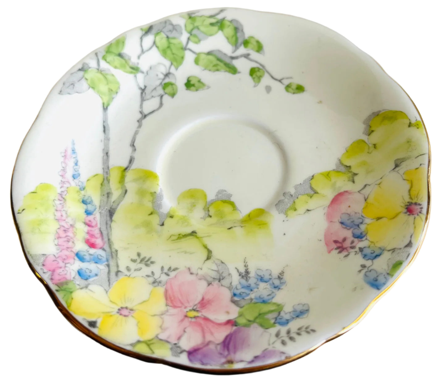 Foley Bone China Hollyhock Cup And Saucer