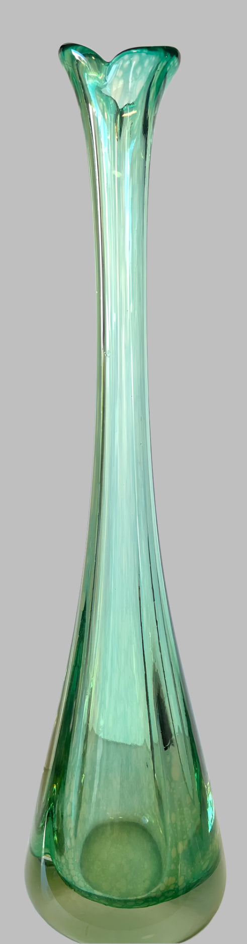 Tall Mint Green Glass Vase