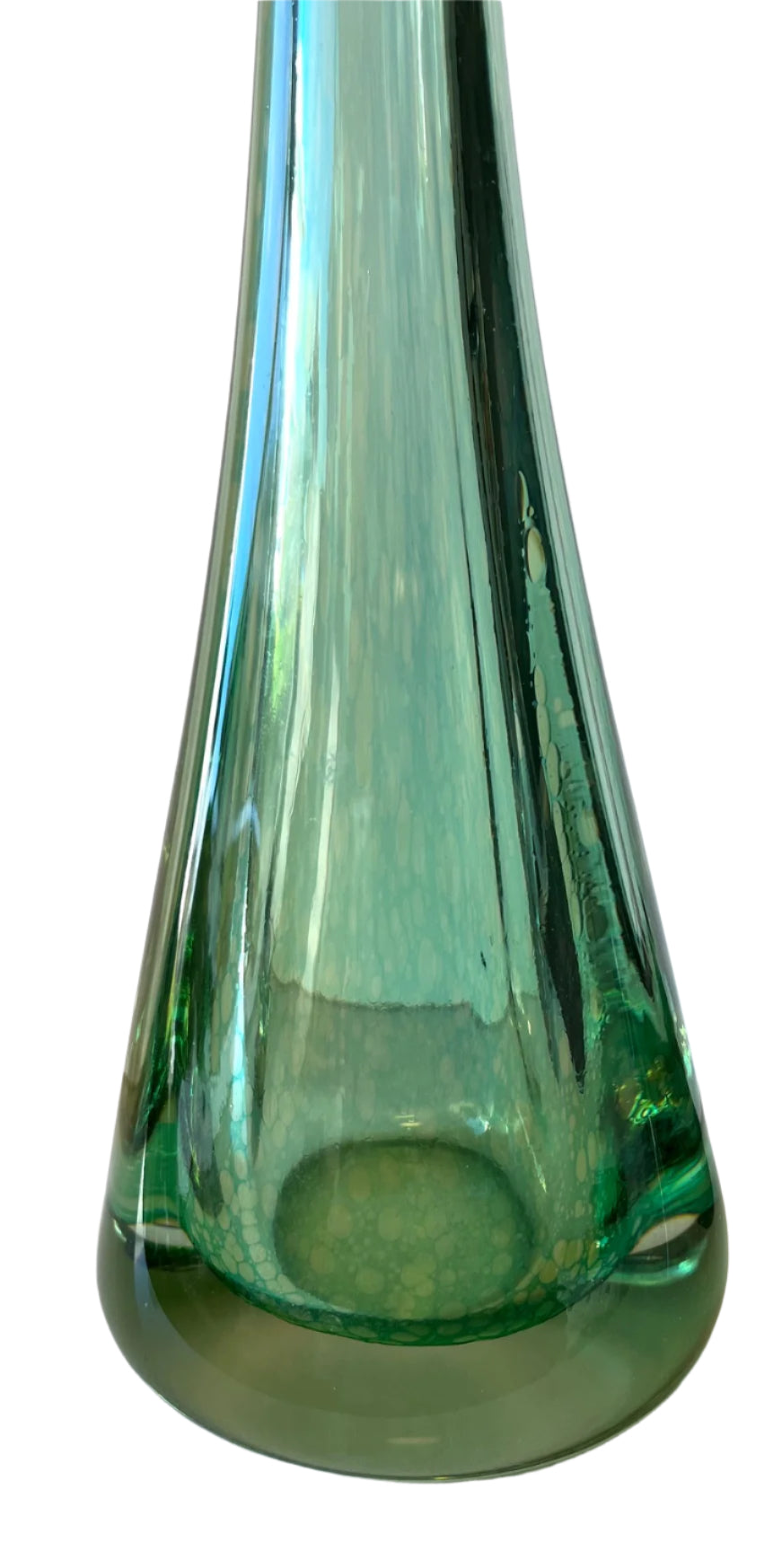 Tall Mint Green Glass Vase