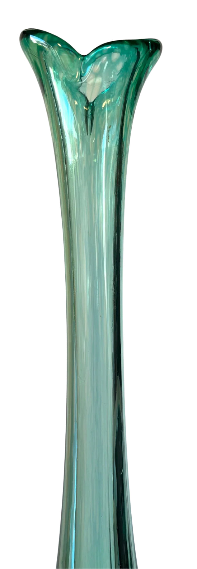 Tall Mint Green Glass Vase