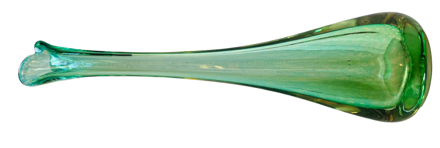 Tall Mint Green Glass Vase