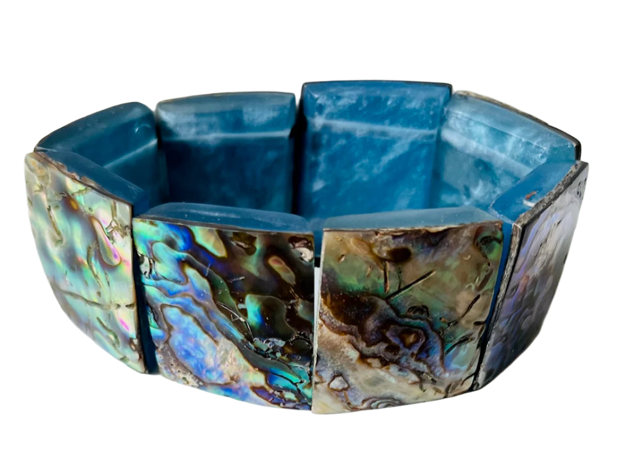 Paua Shell Inlay Stretch Bracelet