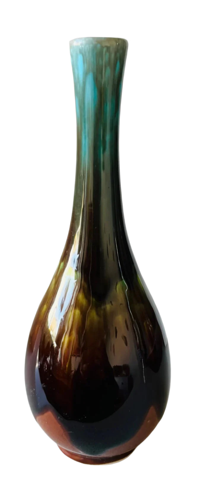 Japanese Ceramic Vase With A Distinctive Drip Glaze