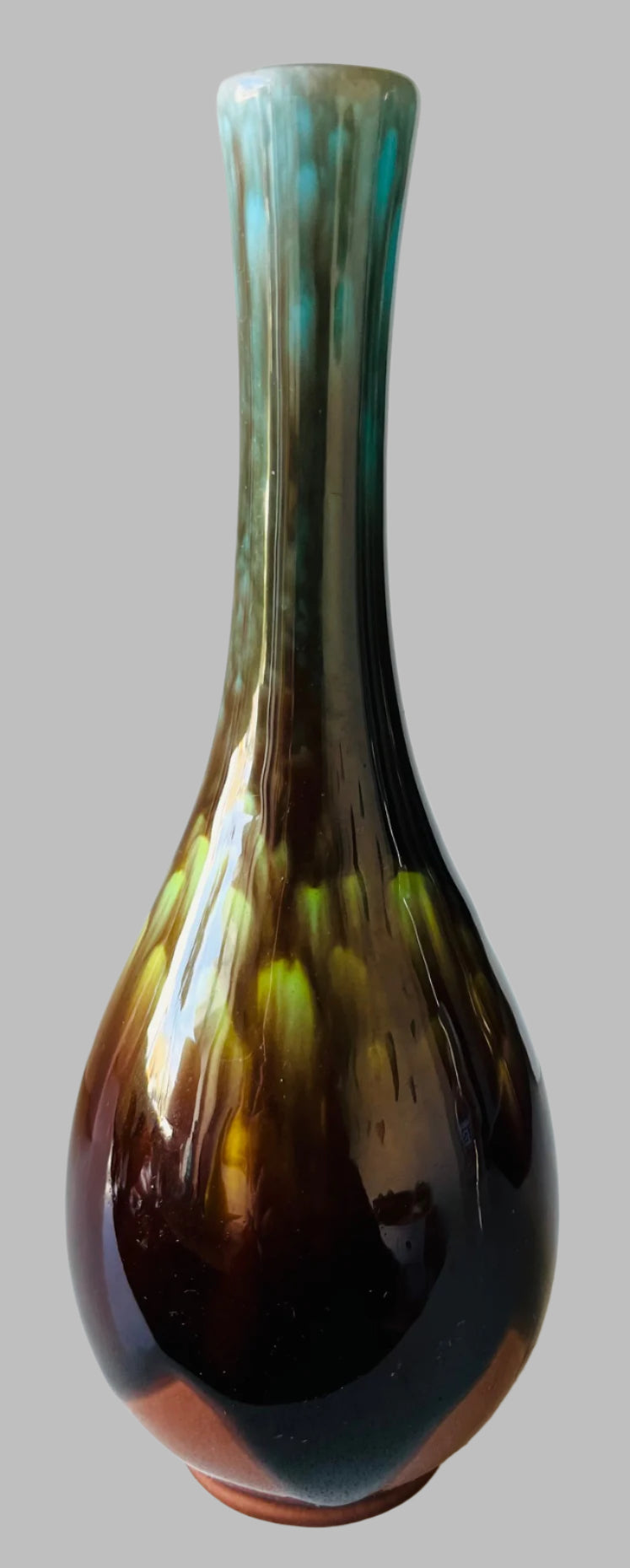 Japanese Ceramic Vase With A Distinctive Drip Glaze