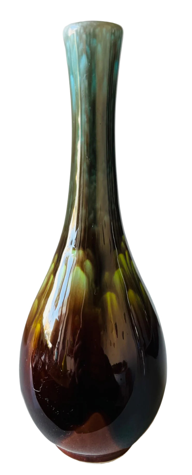 Japanese Ceramic Vase With A Distinctive Drip Glaze