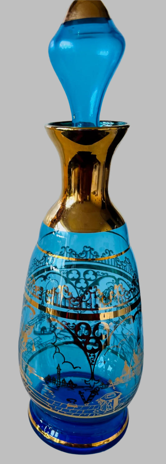 Venetian Blue Glass Decanter