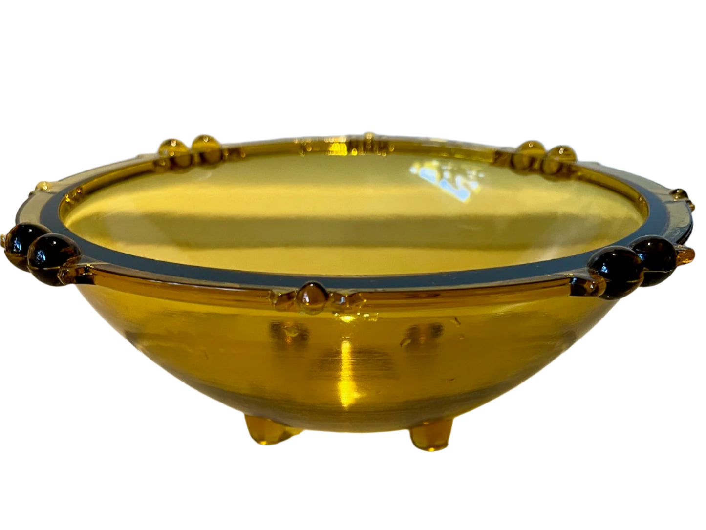 Sowerby Art Deco Amber Glass Bowls