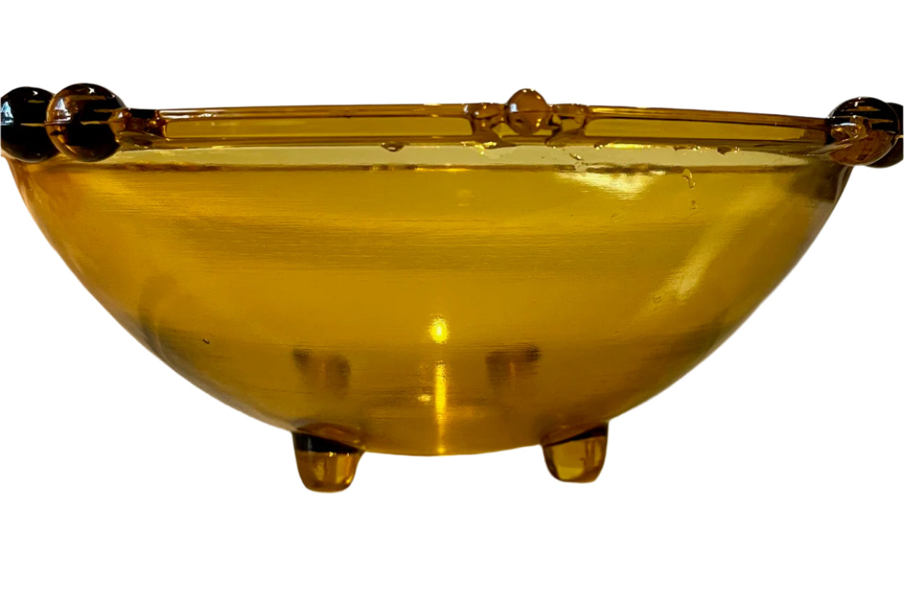 Sowerby Art Deco Amber Glass Bowls