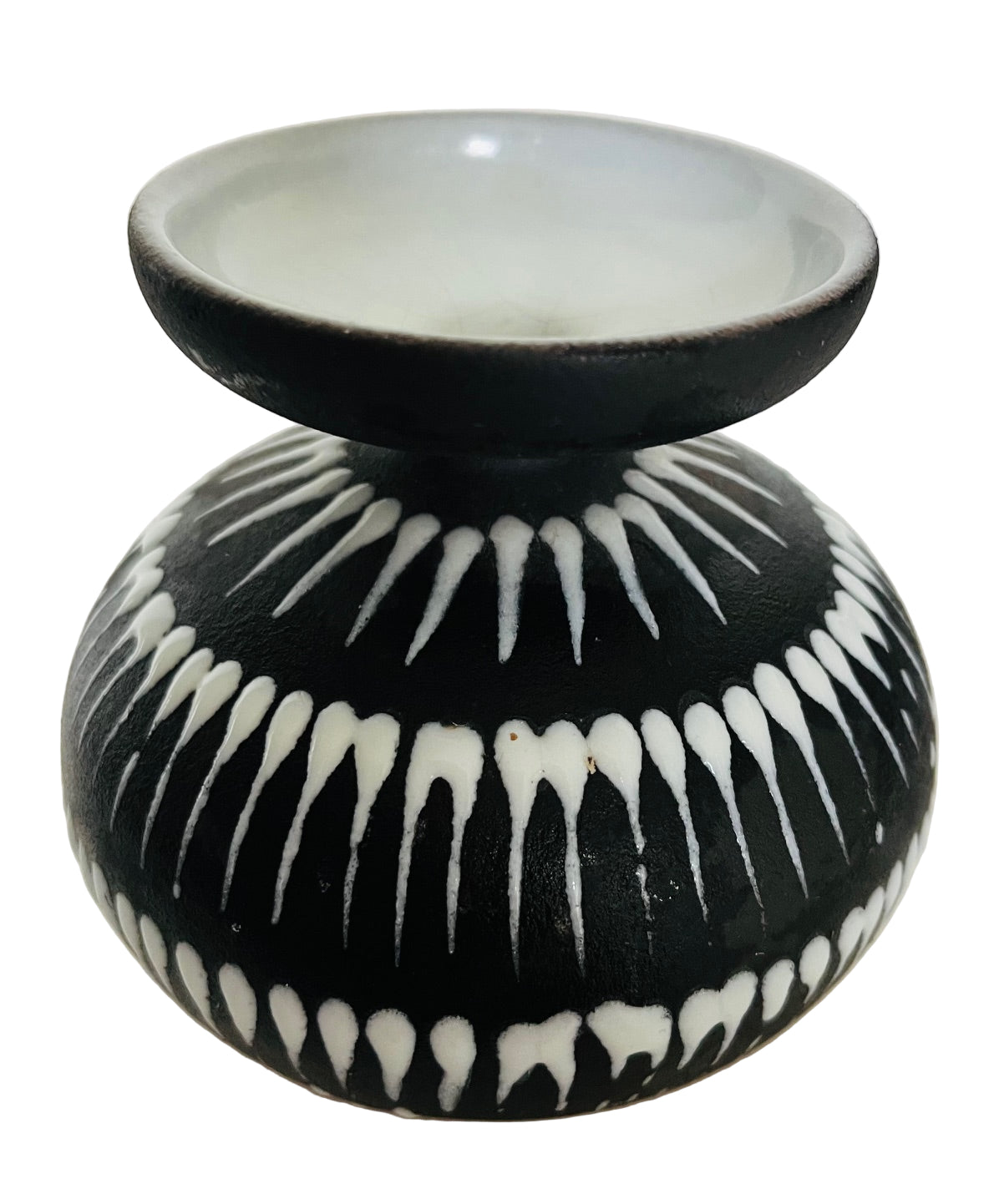Black And White Striped Ceramic Vase
