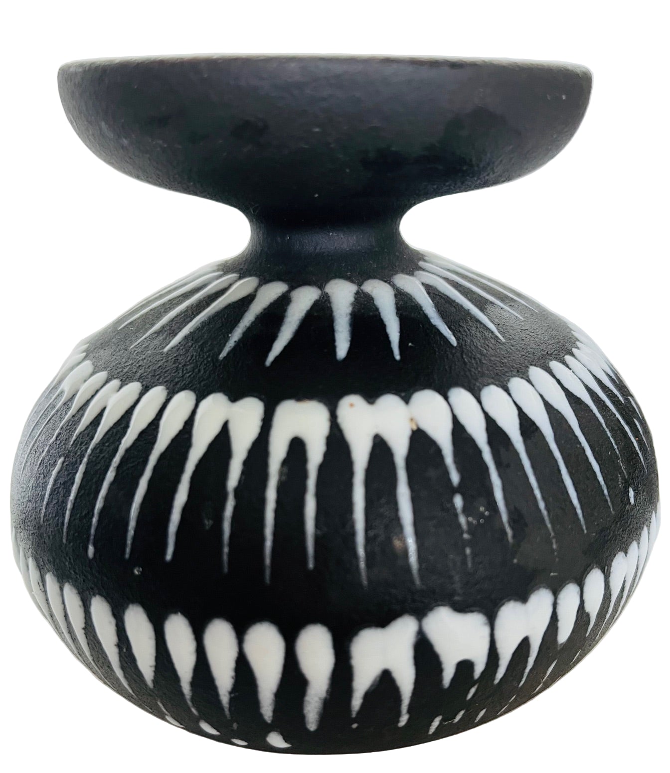 Black And White Striped Ceramic Vase