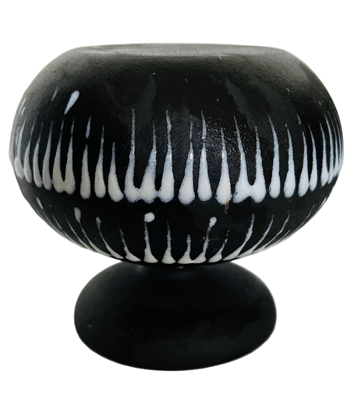 Black And White Striped Ceramic Vase