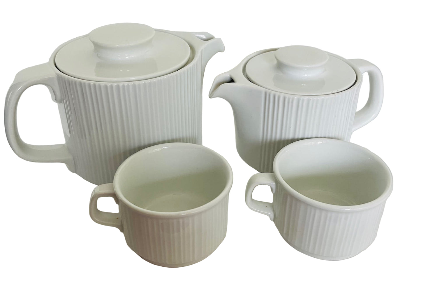 White Porcelain Rosenthal Studio Linie Two Teapots And Two Cups