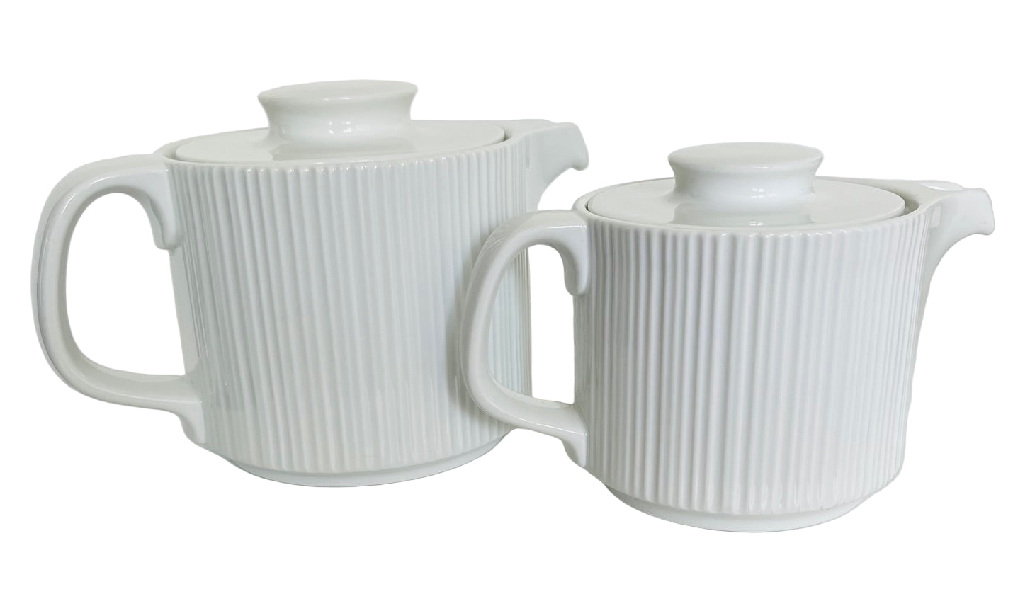 White Porcelain Rosenthal Studio Linie Two Teapots And Two Cups