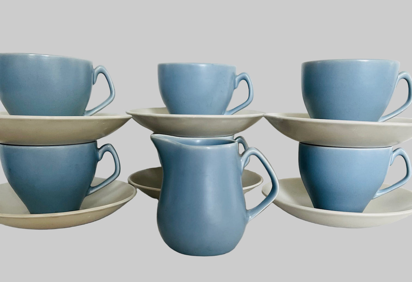 Poole Pottery Twintone Demitasse Espresso Coffee Set