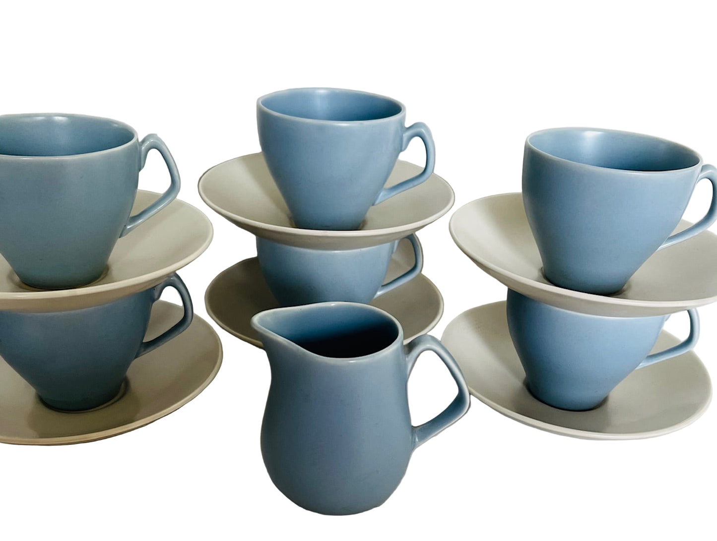 Poole Pottery Twintone Demitasse Espresso Coffee Set