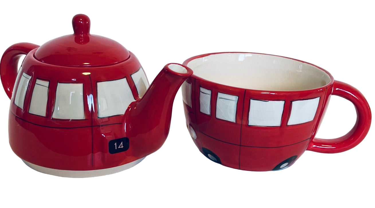 Double Decker English Bus Tea Pot
