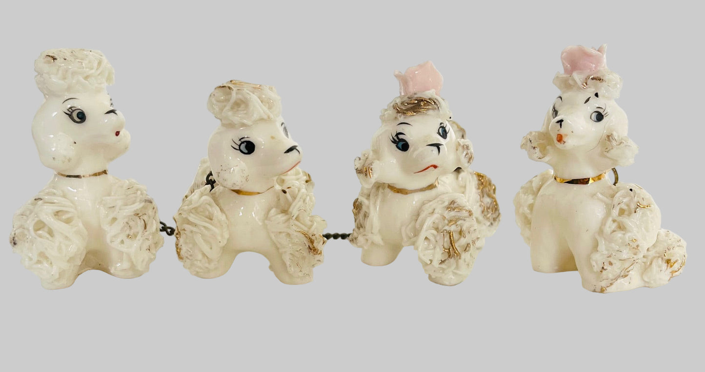 Vintage Porcelain Spaghetti Poodle Babies