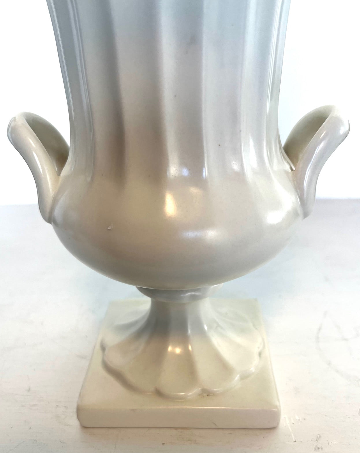 1950s-60s Beswick England Porcelain White Ribbed Vase