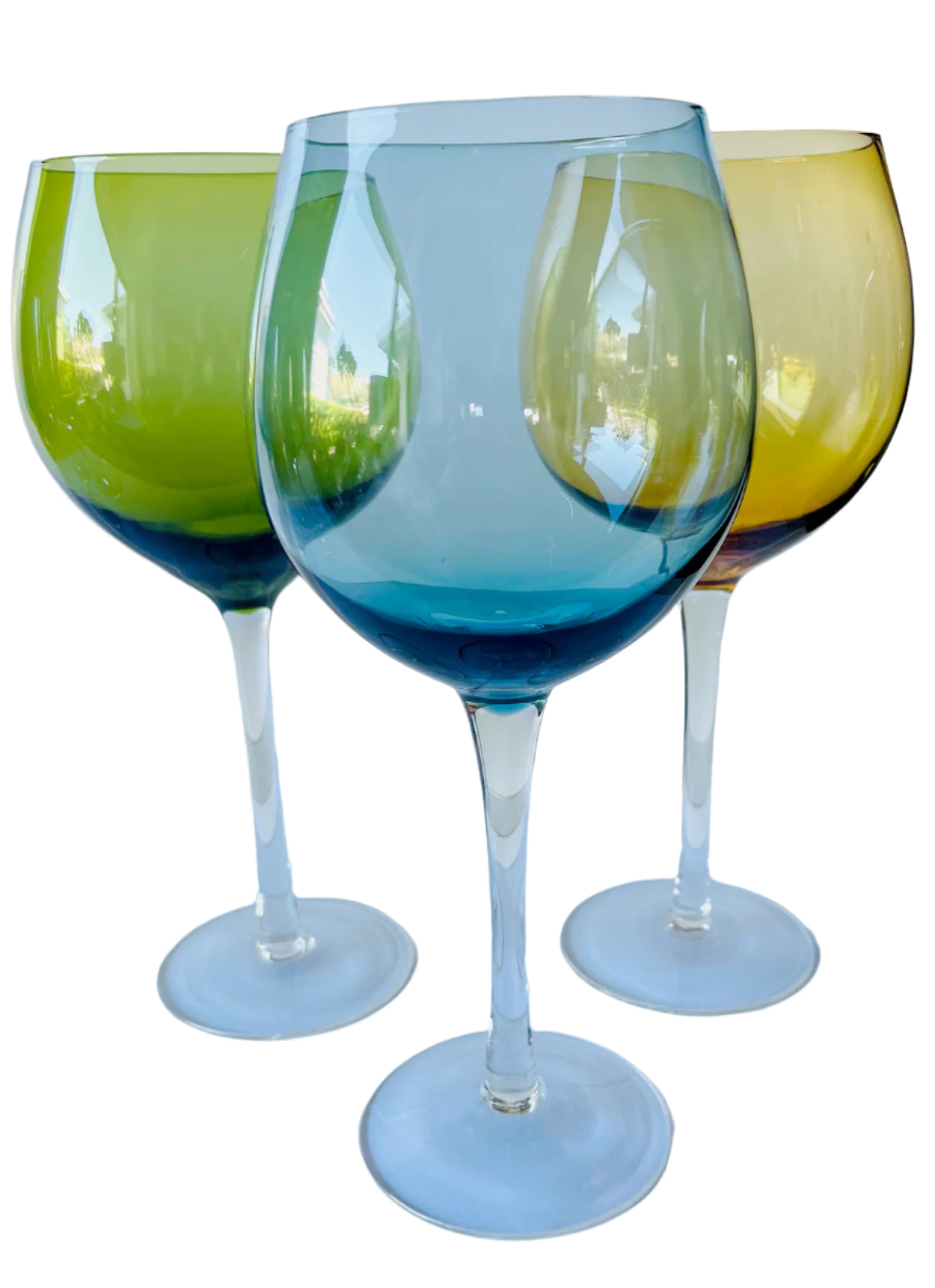 Multicolour Balloon Crystal Wine Glasses