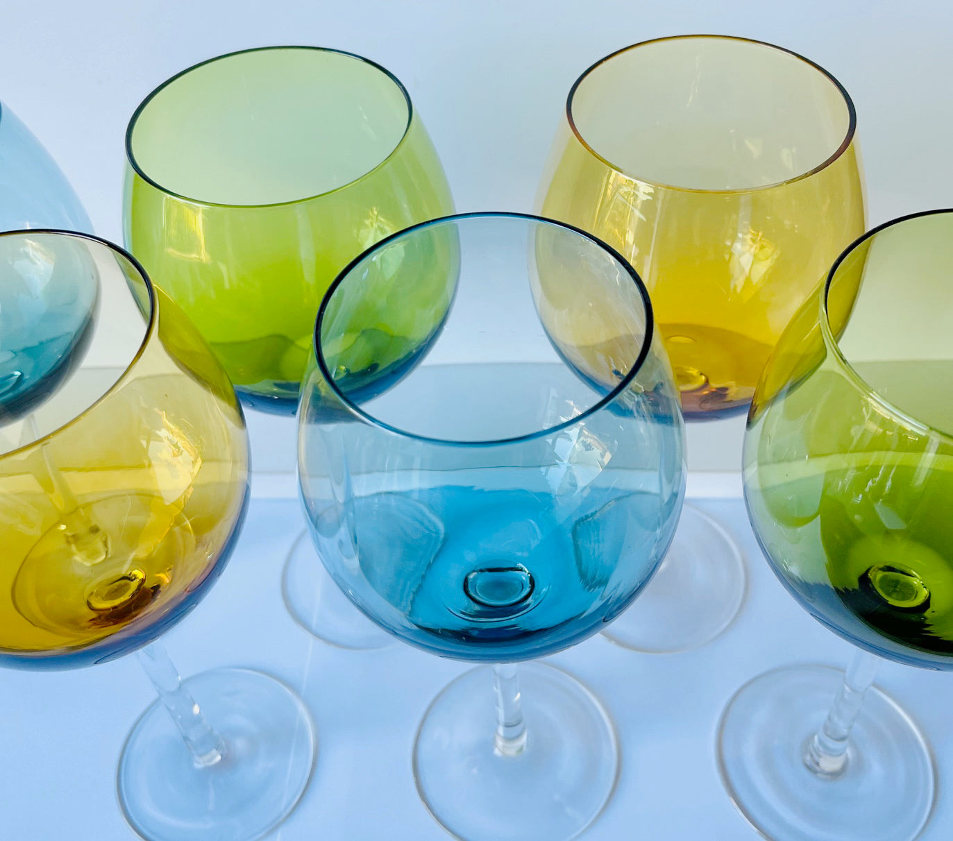 Multicolour Balloon Crystal Wine Glasses