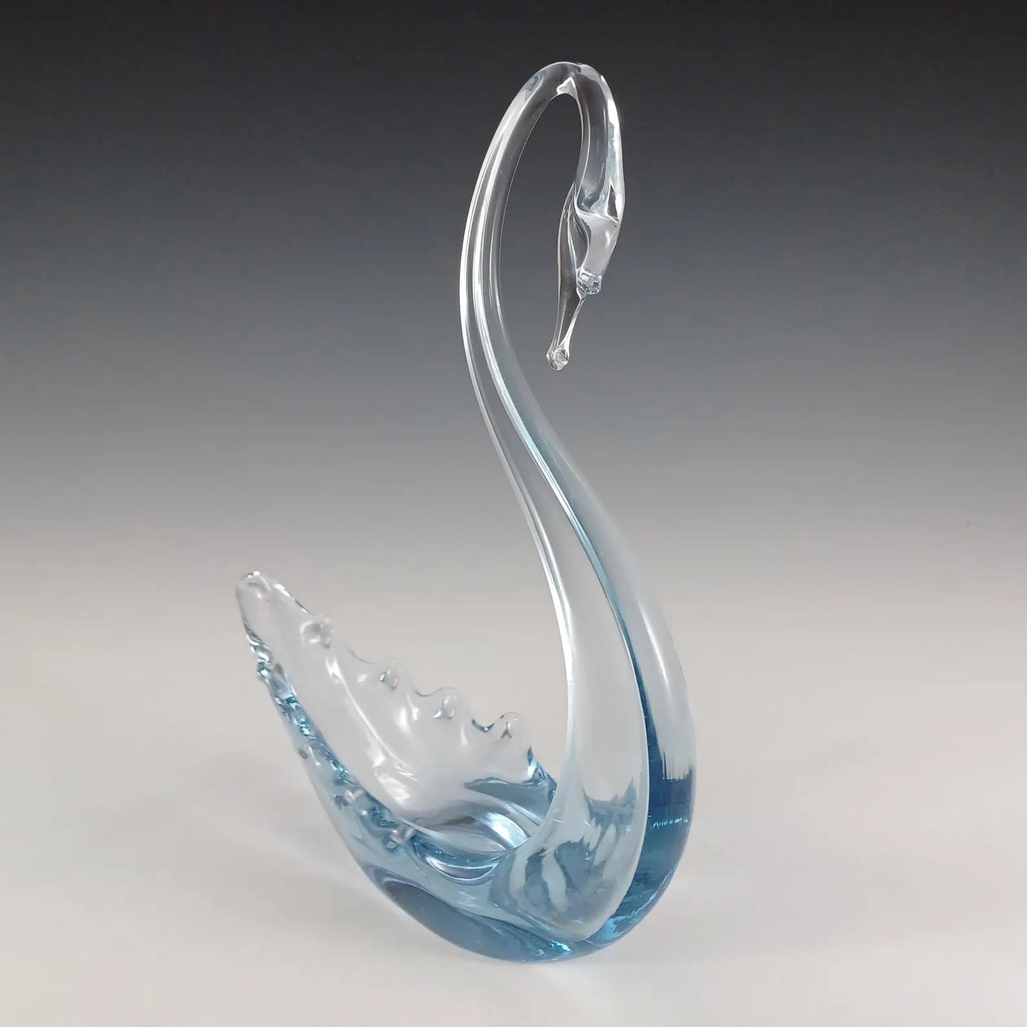 Whitefriars Sapphire Blue Glass Swan Bowl Figurine