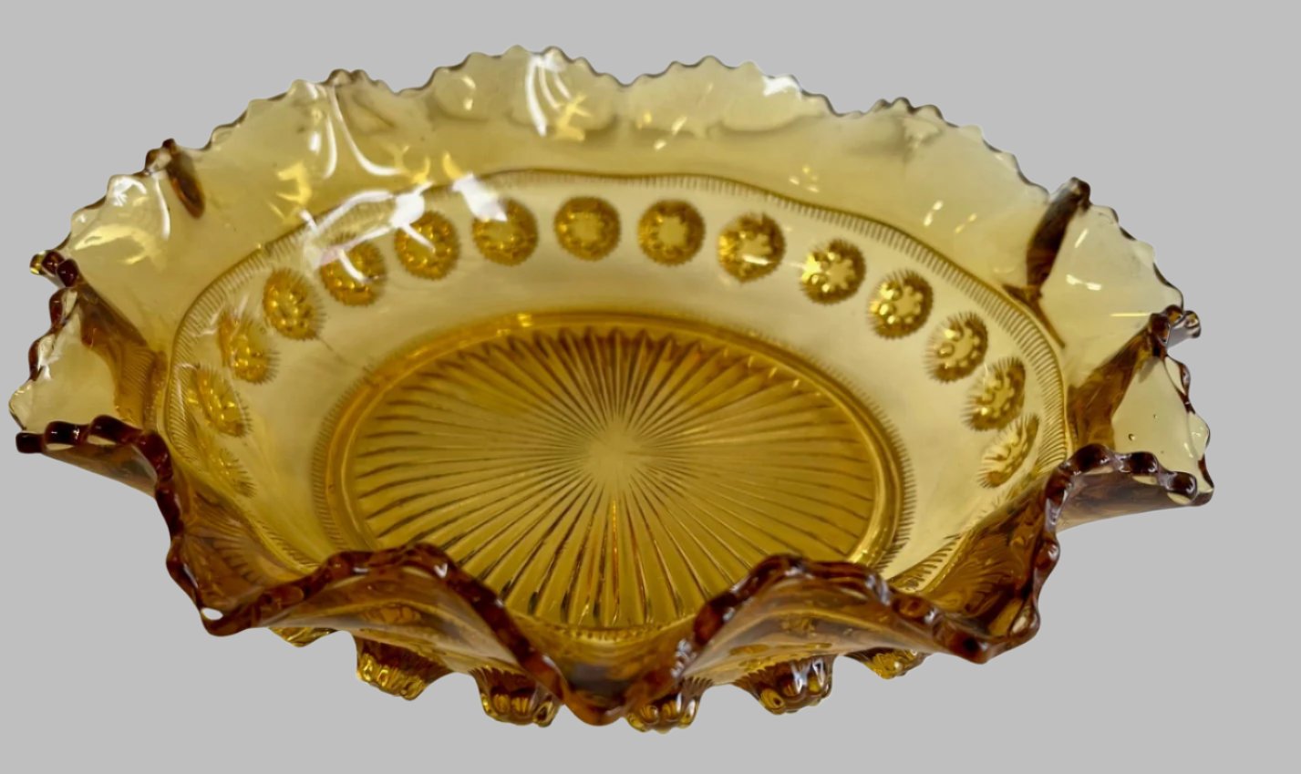 Art Deco Amber Glass Bowl