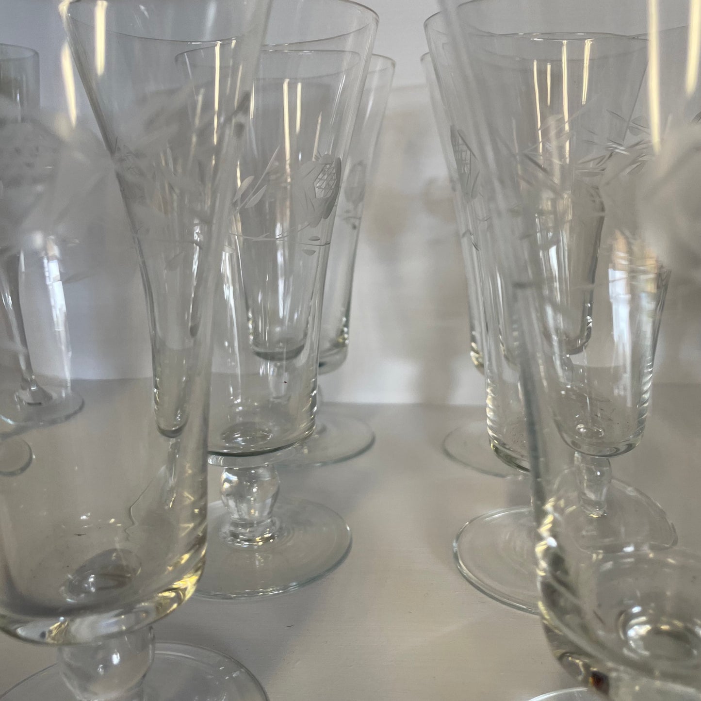 etched rose parfait flutes