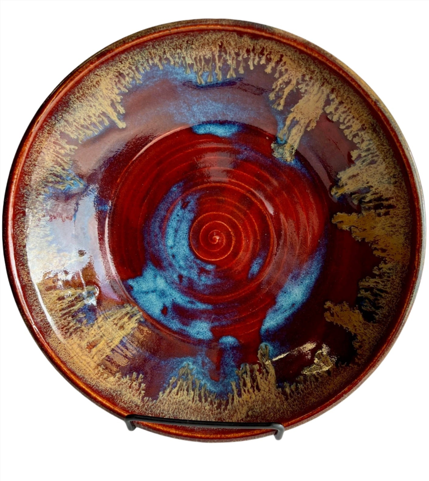 Pottery Drip Glaze Centrepiece Bowl