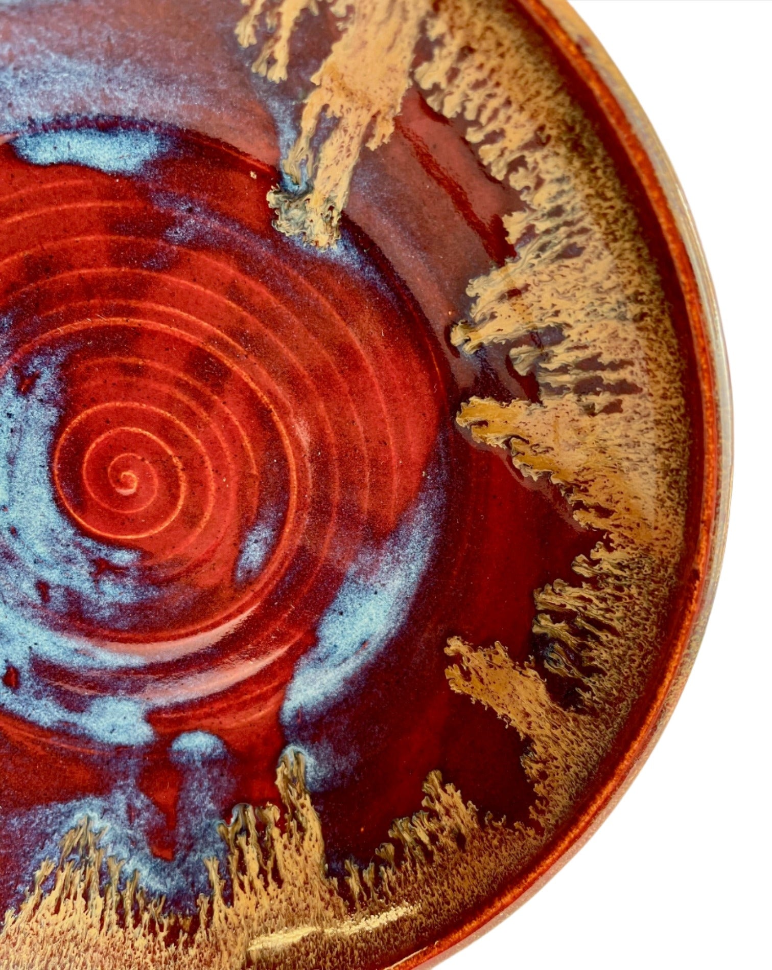 Pottery Drip Glaze Centrepiece Bowl