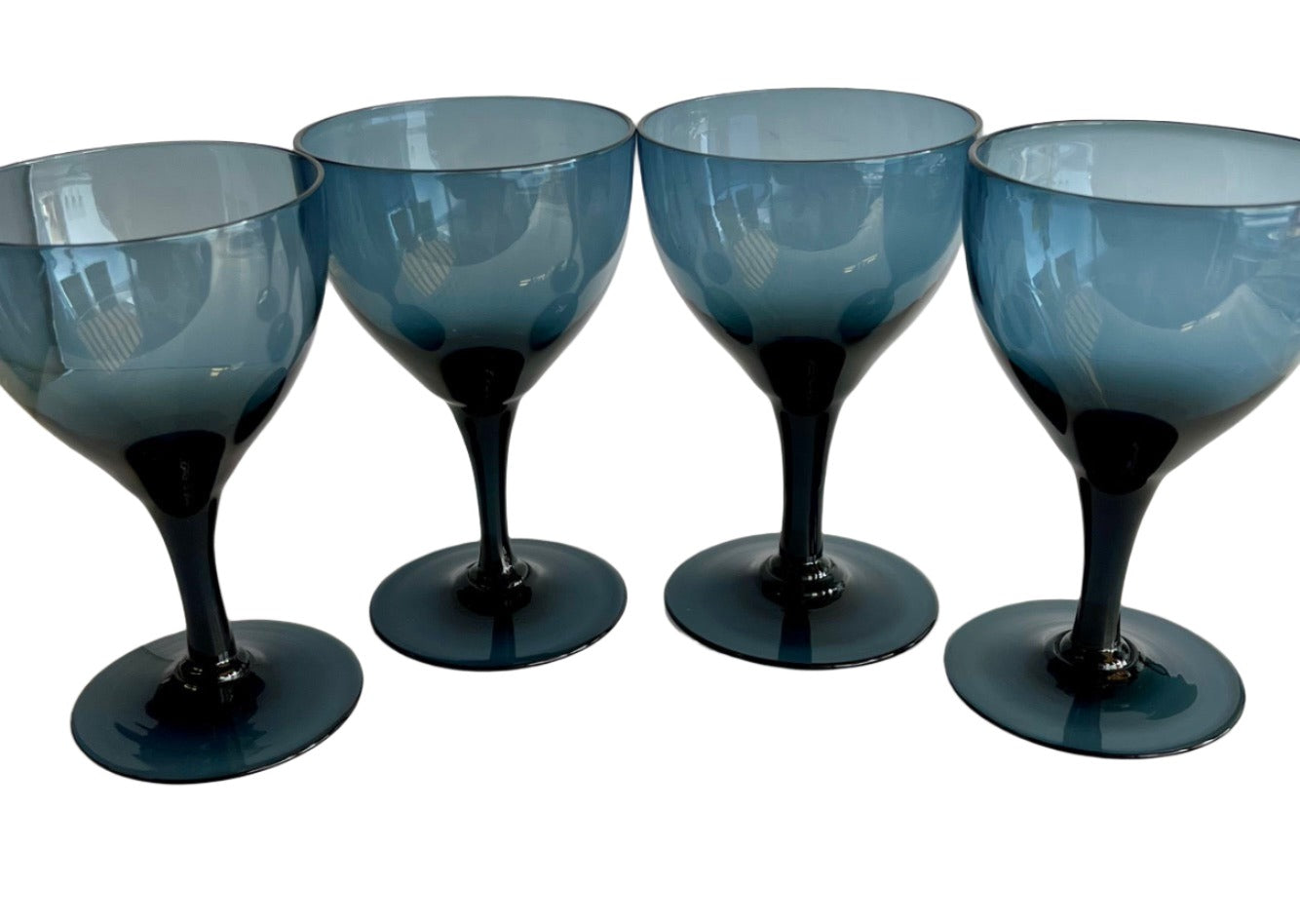 Orrefors Susan Blue Claret Wine Glasses