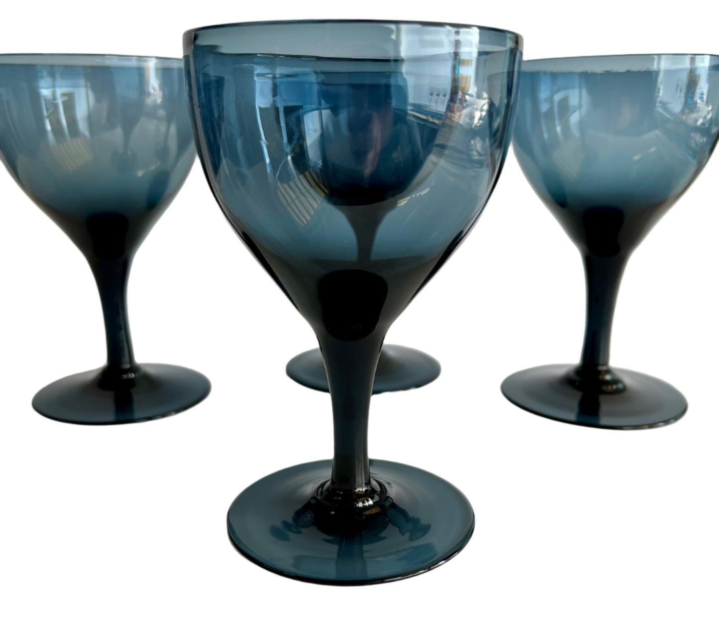 Orrefors Susan Blue Claret Wine Glasses