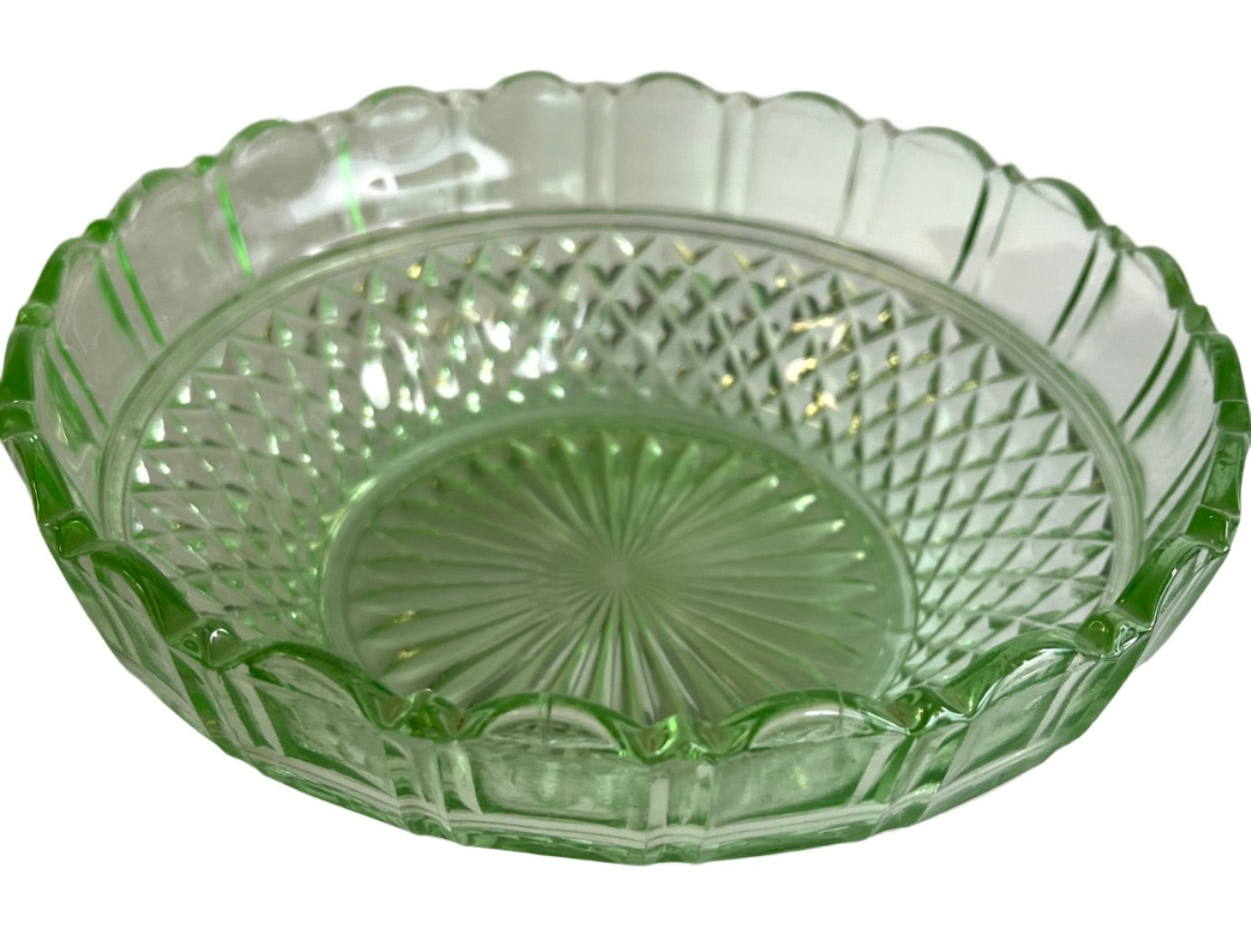 Green Depression Glass Bowl