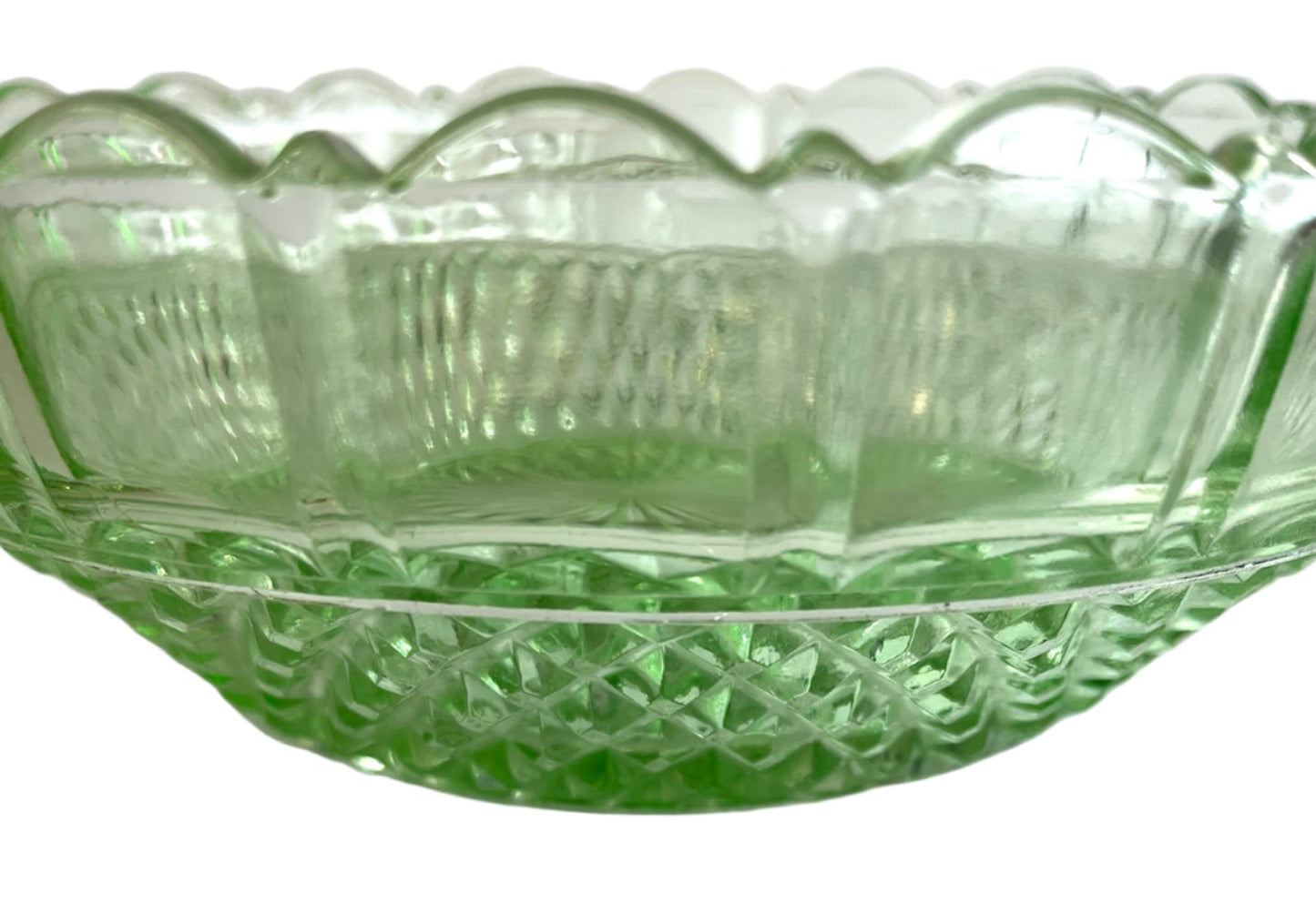 Green Depression Glass Bowl