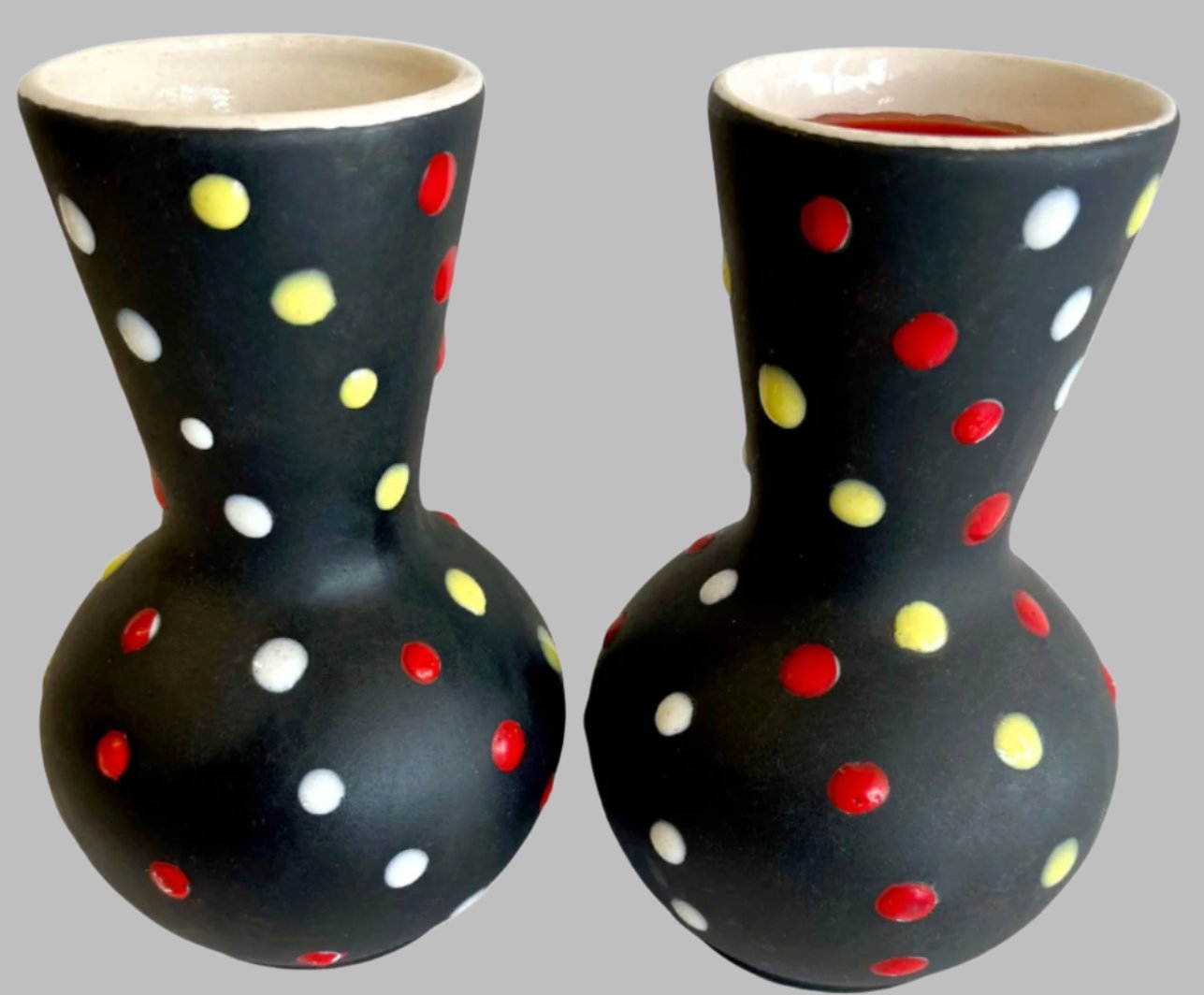 Italian Alla Moda Polka Dot Vases