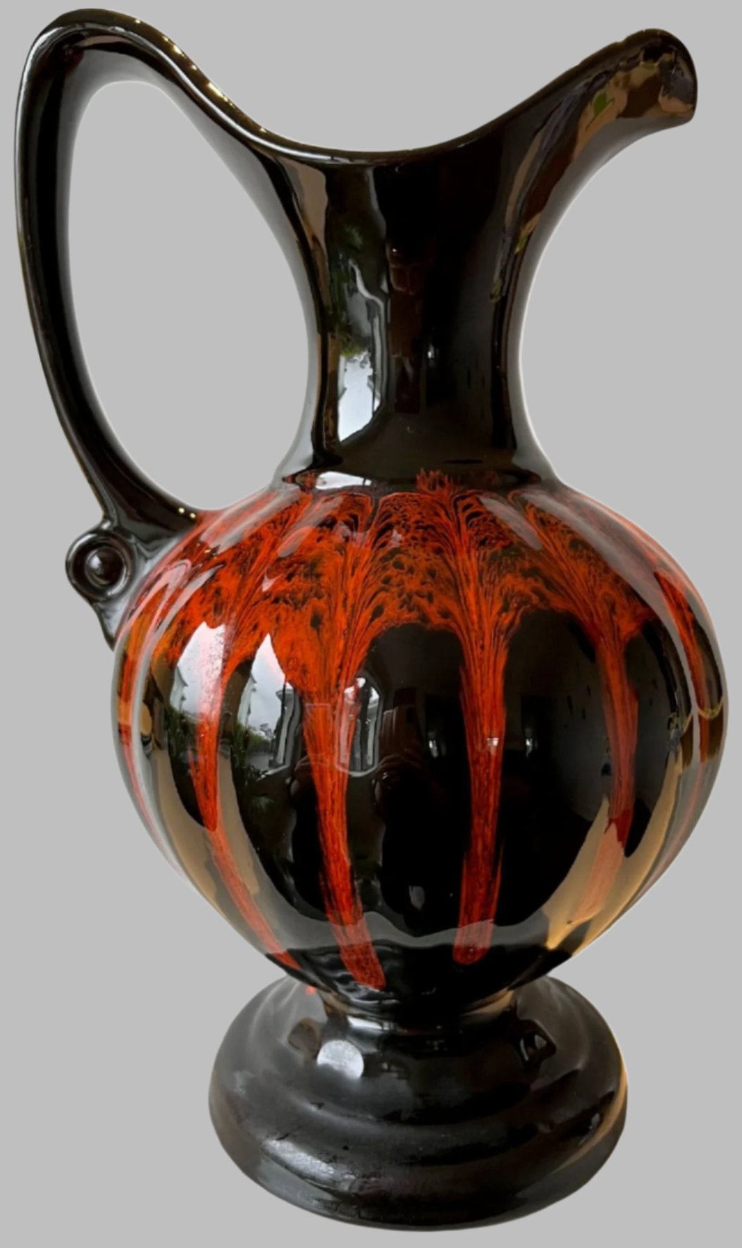 Red Lava Drip Glaze Vase