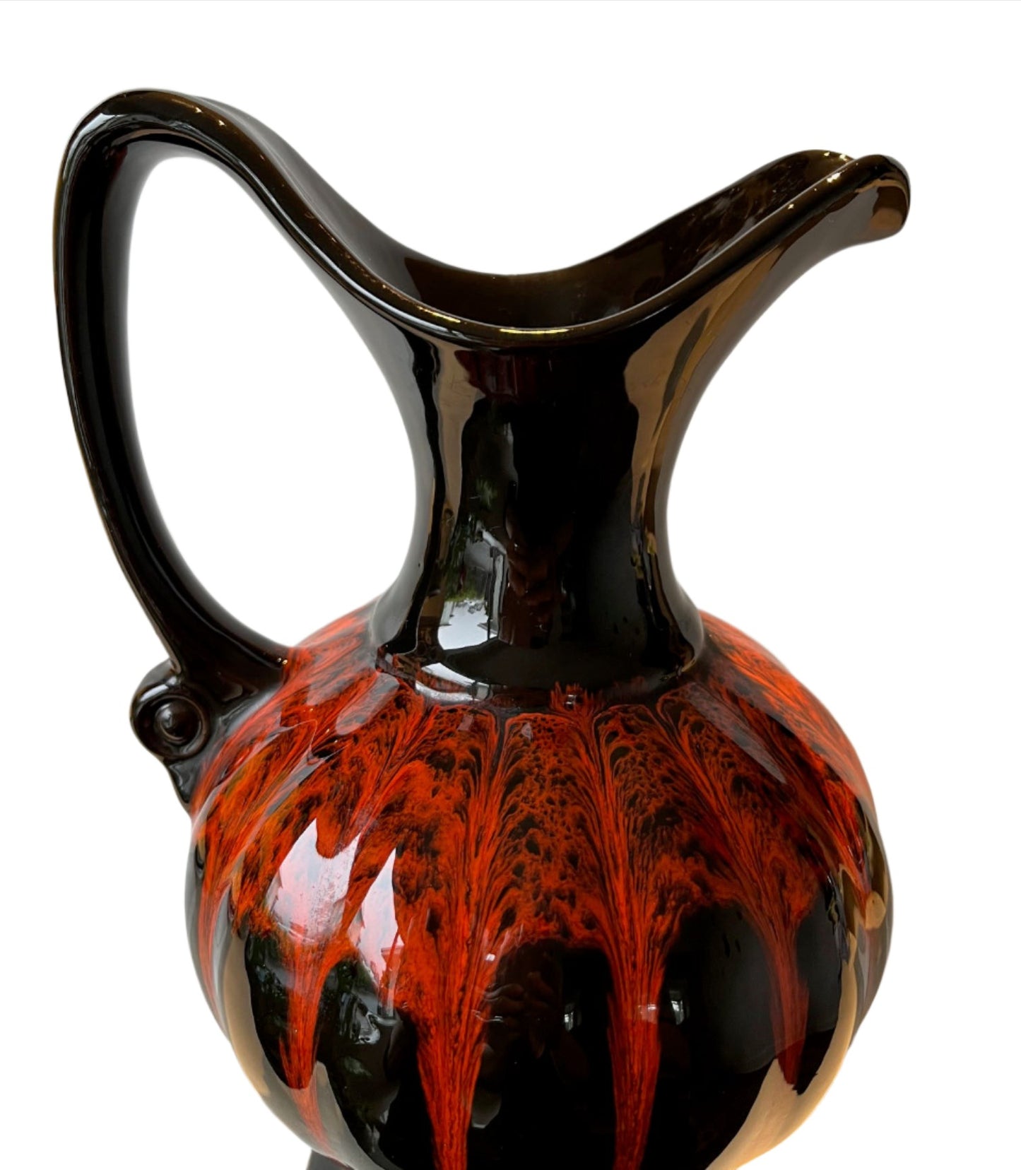 Red Lava Drip Glaze Vase