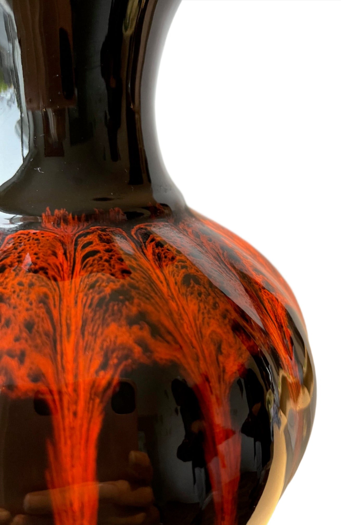 Red Lava Drip Glaze Vase