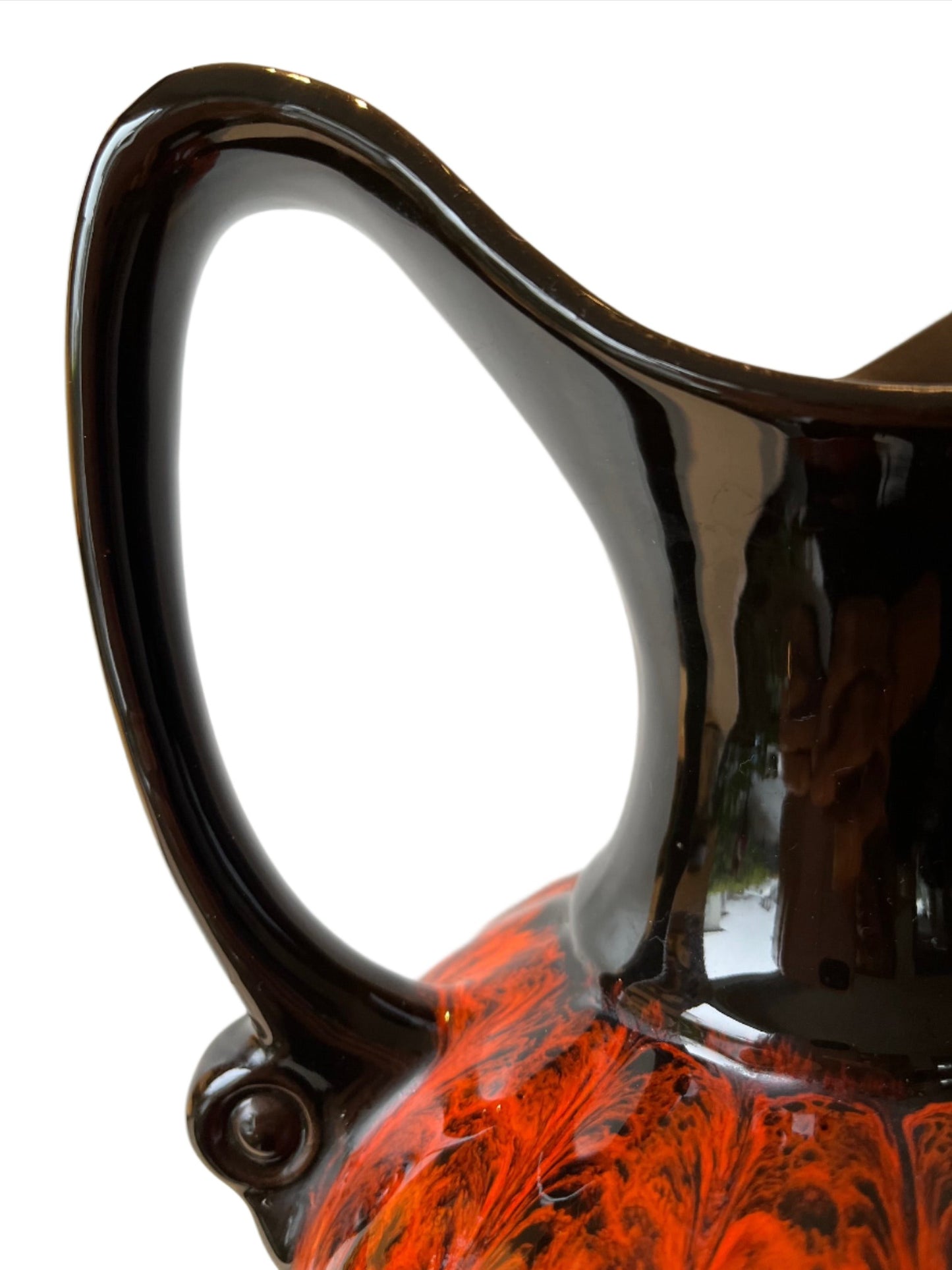 Red Lava Drip Glaze Vase