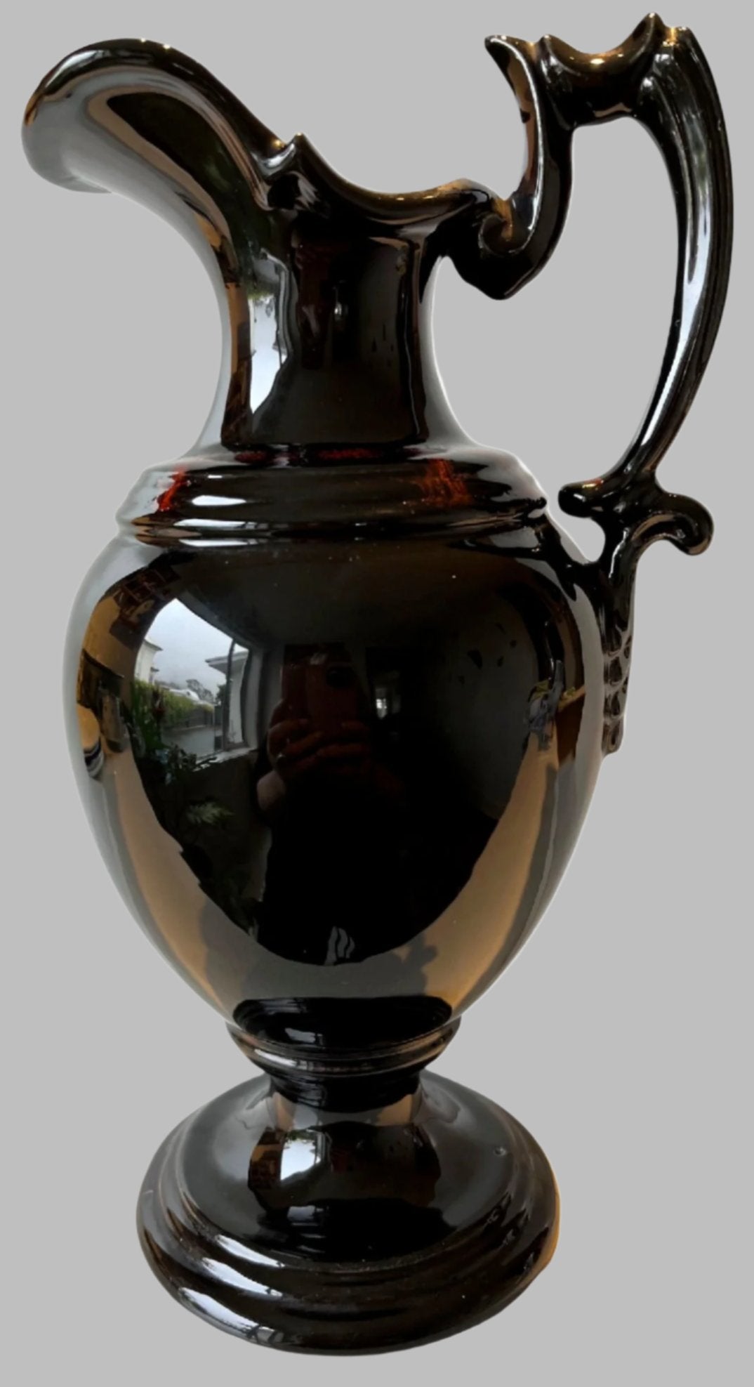 Ceramic Black & Red Splatter Glaze Vase