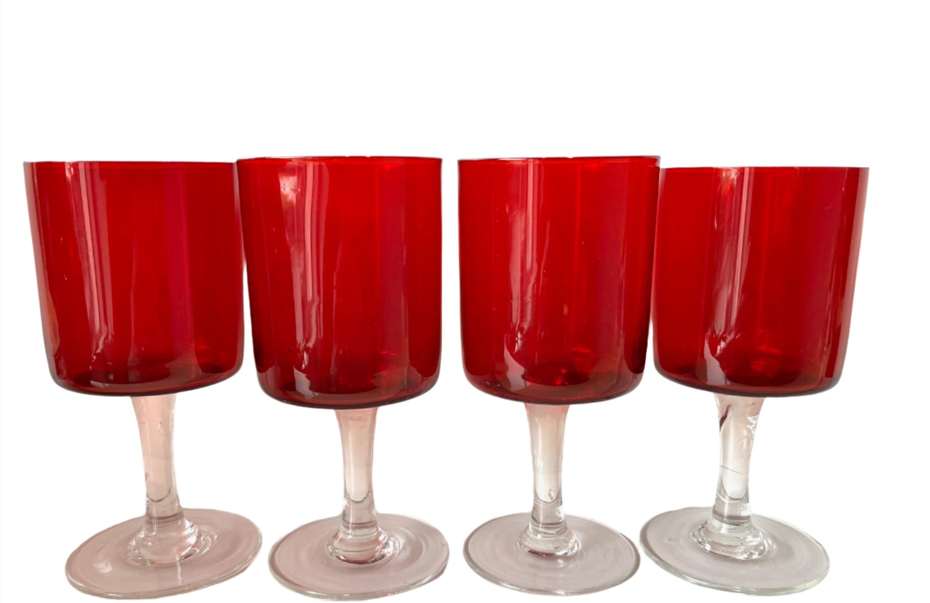 Ruby Red Pitcher and  Wine Glasses