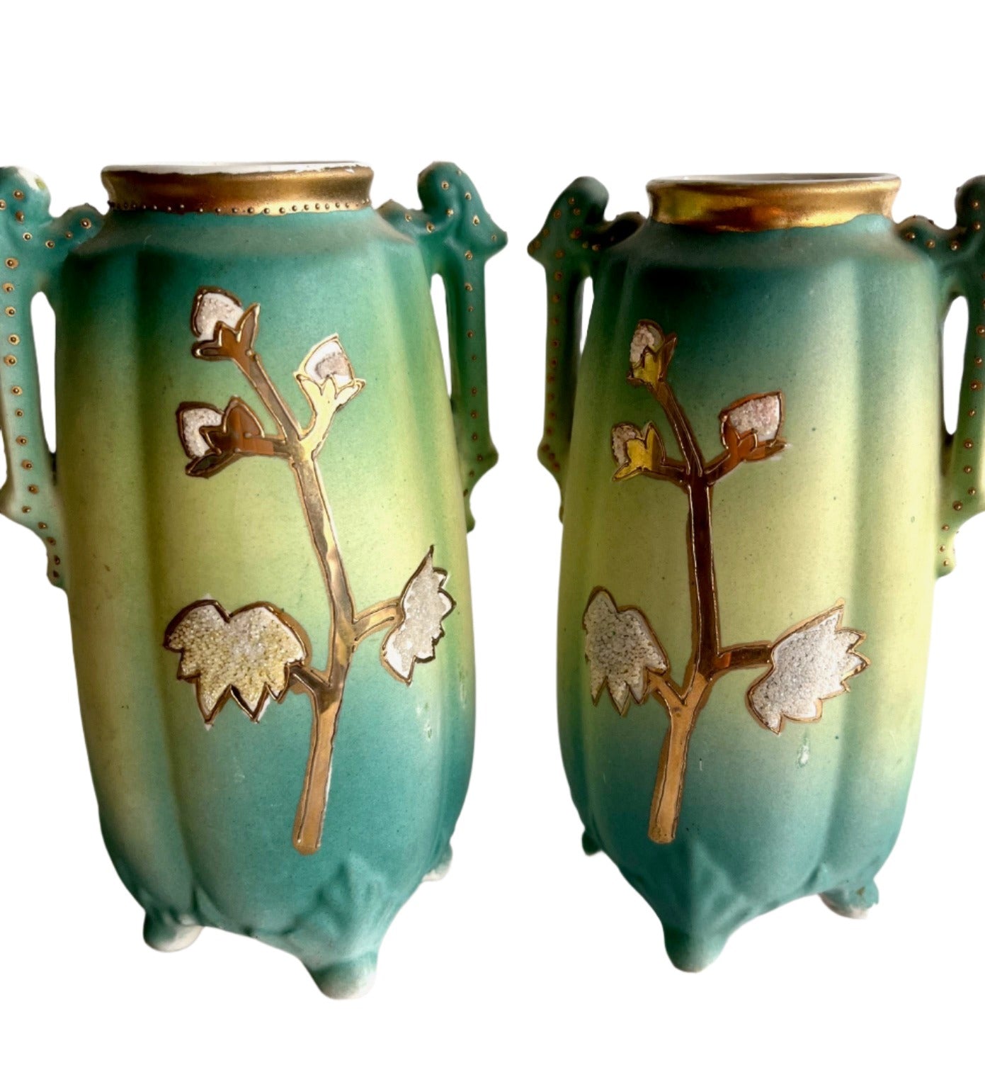 Nippon Coralene Vases