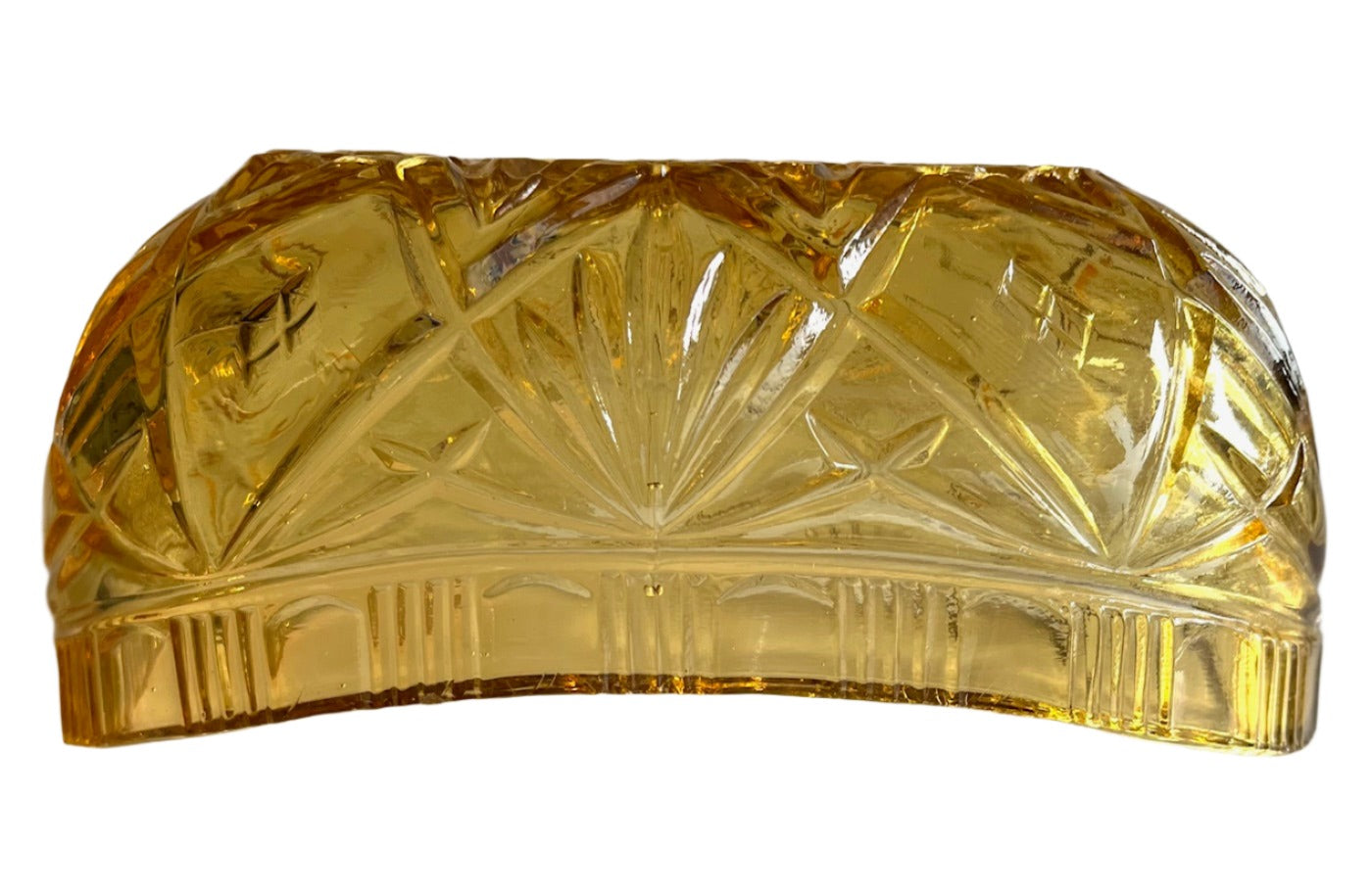 Sowerby Amber Glass Boat Bowl