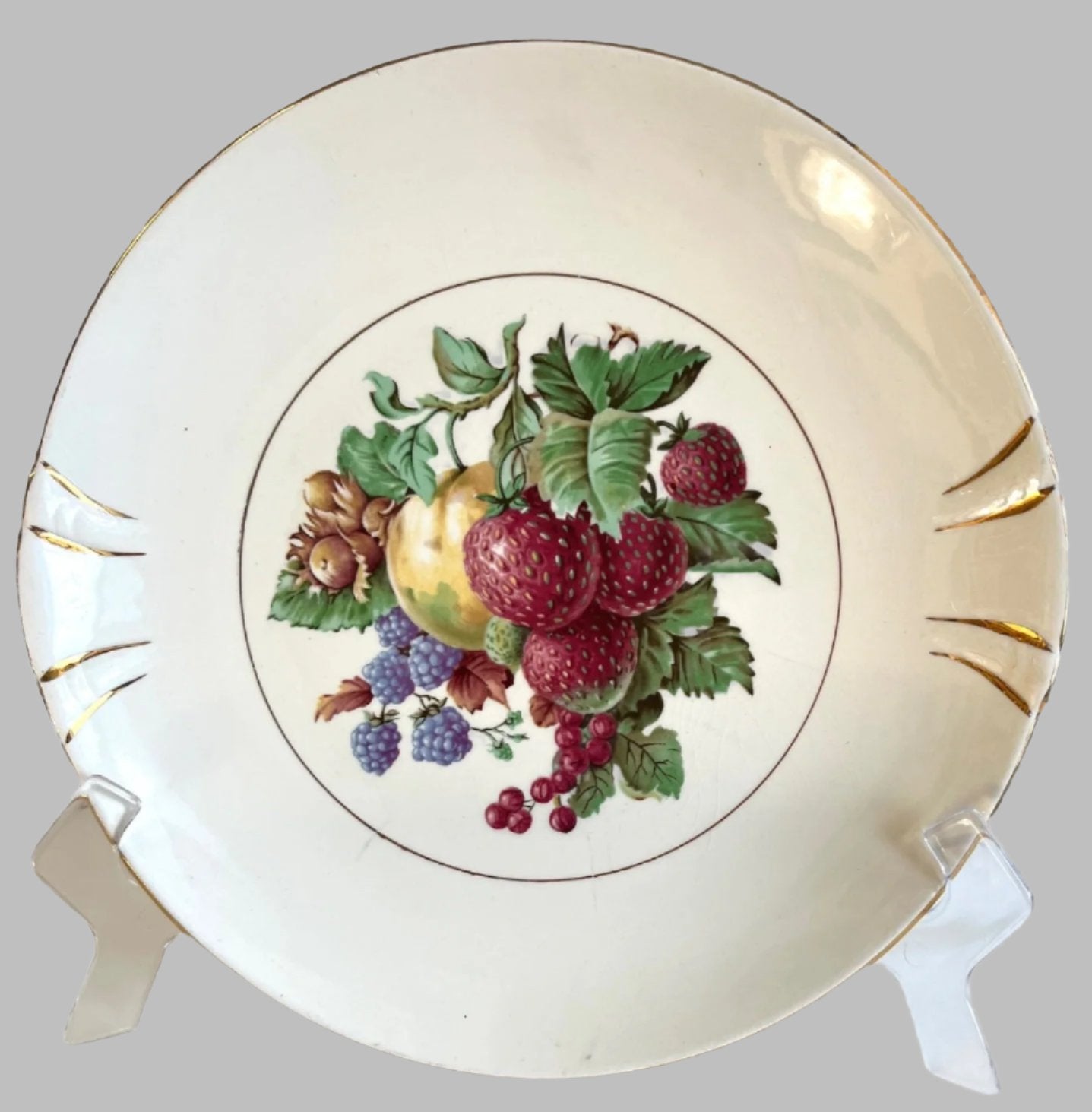 Crown Lynn Fruit Decorated Plate