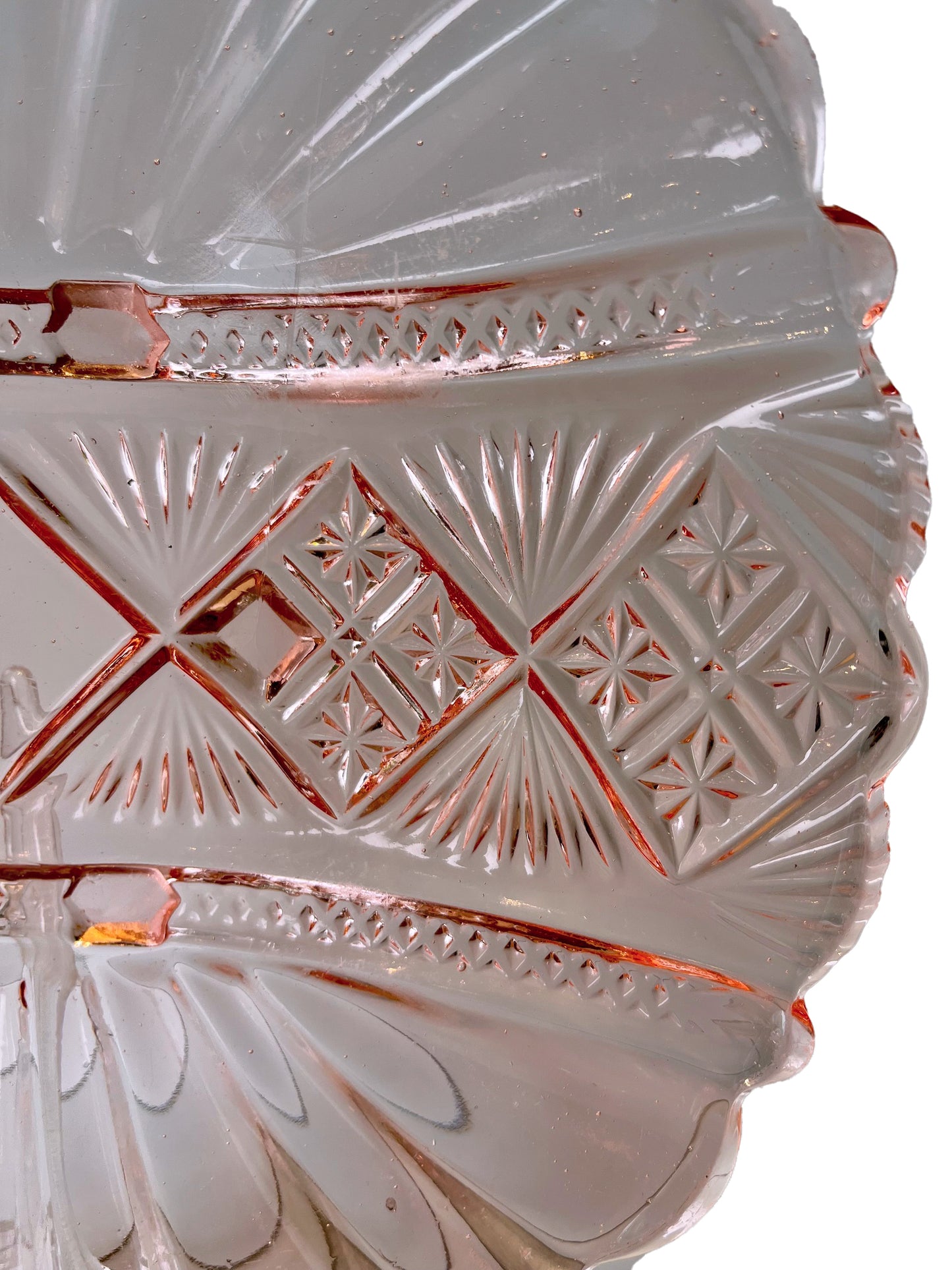 Art Deco Pink Depression Glass Plate