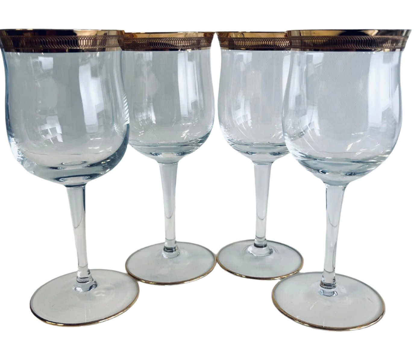 Wine Glasses with gold rim