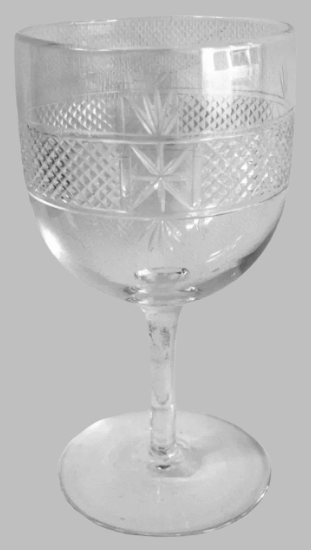 Victorian Cut Pattern Wine Glasses.