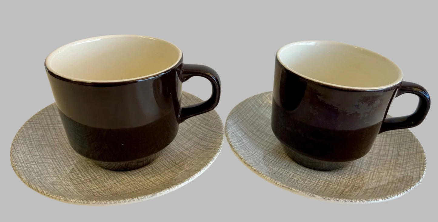 Vintage 1960s Crown Lynn NZ Cup & Saucer Duo